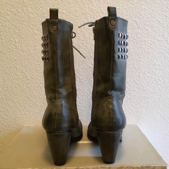 Bucco Capensis weathered faux leather combat boots - Picture 4 of 8